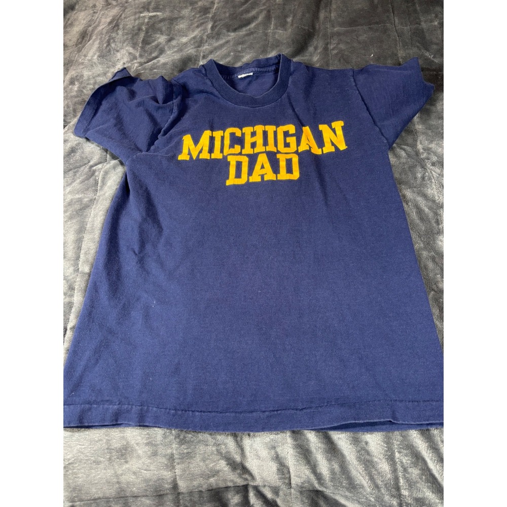 Michigan Dad T Shirt Navy‎ Blue Short Sleeve Graphic Tee Mens